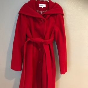 Momo Maternity Red Hooded Coat